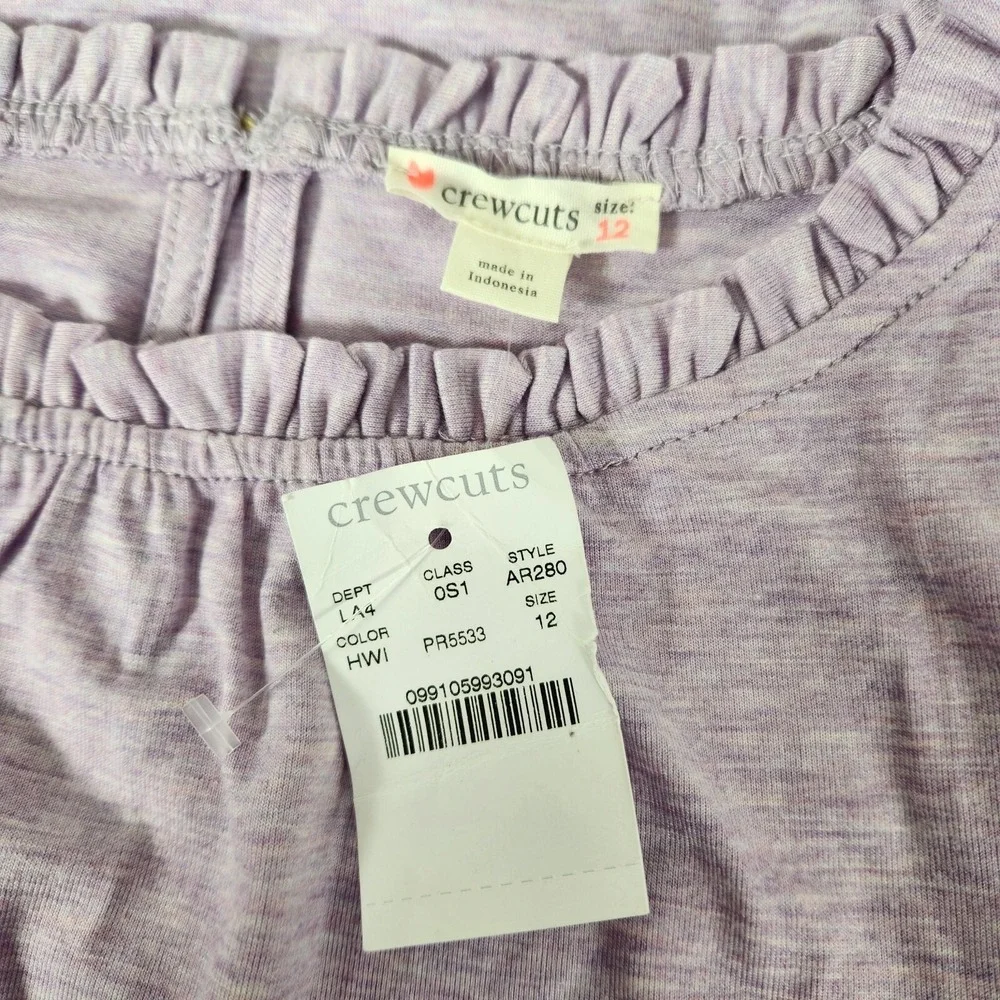 NWT CREWCUTS‎ Purple Hankerchief Hem Dress Girls 12